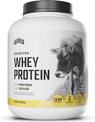 Levels Grass Fed 100% Whey Protein, No Hormones, Vanilla Bean, 5LB