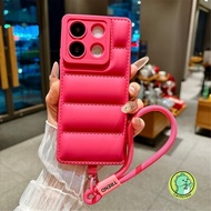 Down Jacket Casing With Lanyard For Realme Note 60 60X 50 C35 C33 C33S 12 Pro Plus Lite 12X Q5i 5G 4