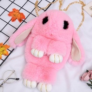 Rabbit Bag Plush Chain Rabbit Bag Plush Rabbit Bag Imitation Rex Rabbit Womens One Shoulder Crossbod