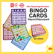 Bingo Cards (5 Colours) Non-Repeating Numbers Size: 12x13cm, Bingo accessories