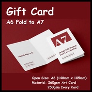 [48hours ship out] A6 fold to A7 Gift Card / Welcome Card / Ivory Card / Half Fold Card Printing