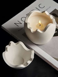 DIY蛋形香薰蠟燭矽膠模具適用於禮品裝飾用品,石膏和膠水存儲容器模具