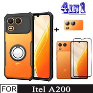 Itel A200 Shockproof Phone Case for Itel A50 A70 4in1 Privacy Tempered Glass + Mobile phone holder+L