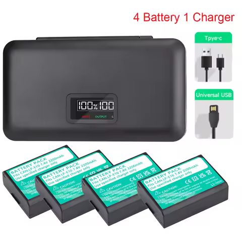 PALO LP-E10 LP E10 LPE10 Digital Camera Battery +Storage Battery Charger For Canon 1100D 1200D 1300D