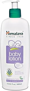 Himalaya Baby Lotion with Olive Oil and Almond Oil, Free from Parabens, Mineral Oil &amp; Lanolin, Dermatologist Tested, 13.53 oz (400 ml)