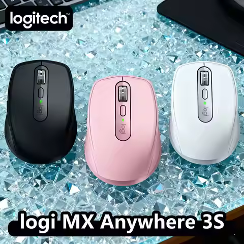 Logitech MX Anywhere 3S Ergonomic Wireless Mouse, 8000 DPI, MagSpeed Scroll, Logitech Flow, USB-C Fa