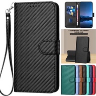 Simple Luxury Carbon Fiber Flip Case For Sony Xperia 1 10 V 2023 1 5 10 III IV XZ1 XZ2 XZ3 Coque Magnetic Wallet Card Cover Etui