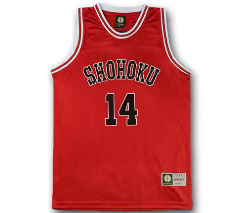 Slam Dunk Shohoku High School No.14 Mitsui Hisashi Cosplay Top Vest SD Basketball Jersey