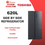 Toshiba Side By Side (620L) Fridge Refrigerator GR-RS696WI-PMY(06) Peti Sejuk 电冰箱