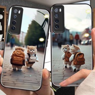 DMY case cat huawei nova2 y9 nova3 I nova8 nova7 nova10 i nova4 nova11 y7 nova9 nova5i e nova3i y7a nova7 pro se prime 2019 lite tempered glass case