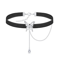 สร้อยคอโซ่กระดูกไหปลาร้าพิมพ์ 3D พิมพ์ PU แบบโปร่งใส ดีไซน์เรขาคณิต โซ่คอแบบทันสมัย โซ่กระดูกไหปลา