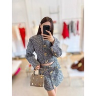 UFC8 Schiaparelli Woven Three-Dimensional Keyhole Suit Set - Jacket & Half Skirt 1202