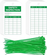 90Sets Safety Inspection Tags with Adjustable Wire Ties Accident Prevention Label for Inventory Scaf
