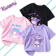 ALENA Baju Budak Perempuan Kurti For Kids Kuromi Shirt For Kids Baju T Shirt Budak Perempuan Kuromi Girls Short-sleeved T-shirt Clothes For Middle-aged And Older Children Half-sleeved Bottoming Shirt