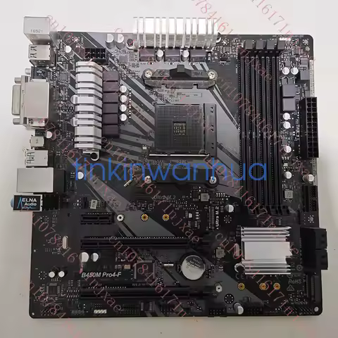 used For ASRock B450M Pro4-F Motherboard Socket AM4 DDR4 VGA+DVI+HDMI Micro ATX.