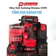 Máy Siết Bulong Drama D5599 Lực Siết 500NM Mở Ốc Nồi Xe Tay Ga