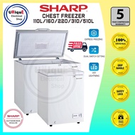 SHARP Chest Freezer 110L / 160L / 220L / 310L / 510L Peti Ice Freezer