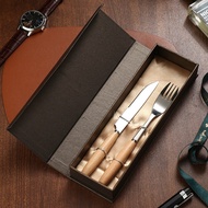 430 Stainless Steel Steak Cutlery Set Advertising Gift Box Dining Wooden Handle Tableware Cutlery Cu