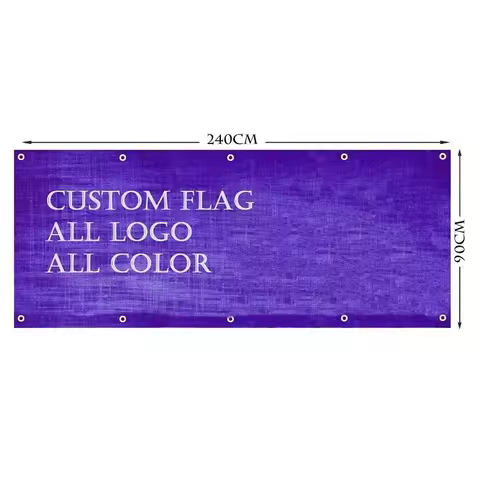 Custom 3x8FT Banner 90x240cm Any Size Personalized Brand Logo Sport Club Banner Indoor Outdoor Vivid