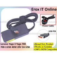 L.e.n.o.v.o Yoga 3 Pro-1370 Yoga 3-1470 36200563 Yoga 700 700-14ISK ADL40WCA 40W 20V 2A USB Port Lap