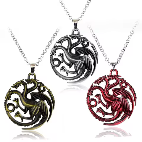 Dragon Rhaenyra Cosplay Daemon Targaryen Necklace Keychain Charms Jewerly Gifts Metal Necklaces Hall