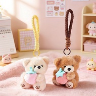 Cute Strawberry Bear Pendant Plush Toy Doll Cartoon Bag Ornaments Keychain Doll Small Doll GRND