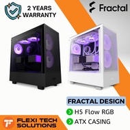 Flexi Tech NZXT H5 Flow RGB Mid-Tower Case Black & White ATX PC Desktop Casing