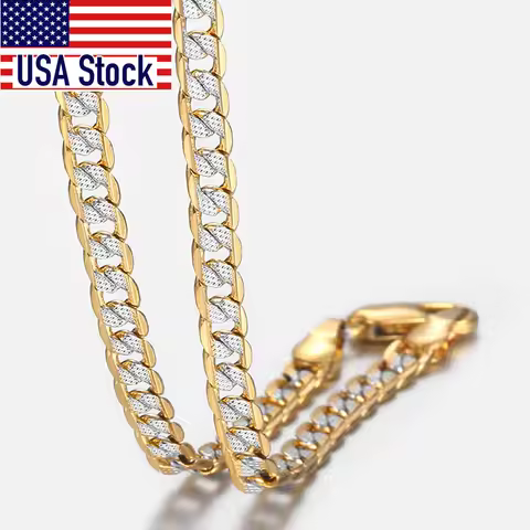 Trendsmax Gold Color Chain Necklace For Men Women Cuban Link Chain Male Necklace Fashion Men's Jewel