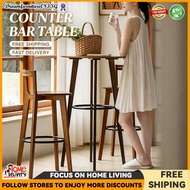 HK Bar Counter Household Use High Foot Bar Table, Small Round Table Living Room Leisure Milk Tea Sho