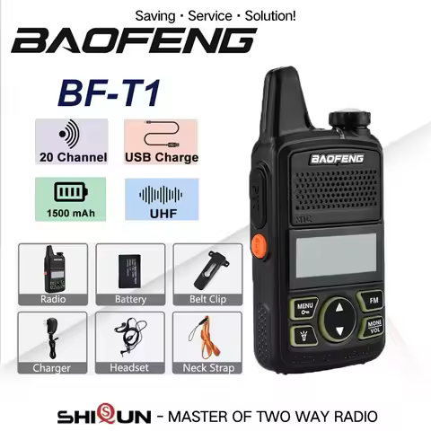 Baofeng BF-T1 MINI Walkie Talkie Kids Woki Toki USB Charger Child Intercom HF Transceiver Protable C