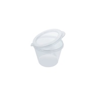 1oz Round Plastic Container Hinged Lid - 100pcs± - Disposable 1oz Container (25ml)