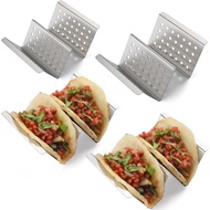 YellRin Taco Holders Stainless Steel Taco Holder Stands Set of 4 Each Taco Rack Holds 2 Soft & Hard 