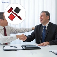 JOSALEM Judge Stamp Hammer, Tool Red Toy Wooden Hammer, Judges Costume Accessory Wooden Inkpad Porta