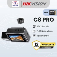 [FREE 64GB] Hikvision C8 Pro Dashcam & Car Camera 3.5K | Dual Channel | GPS + Voice Control | ADAS |