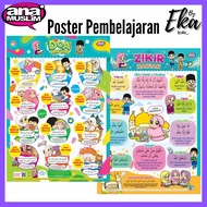 Ana Muslim Learning Poster Wuduk ABC Prayer Poster Number Zikir Sifir 123 [Part 2]