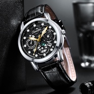 Sunlifex Swiss original genuine automatic mechanical watch mans Waterproof Luminous Leather Quartz Fashion business watch Jam Tangan Lelaki