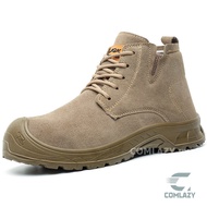 Khaki Safety Shoes Safety Boots Mens Working Shoes Steel Toe Cap Steel Midsole Kasut Kerja Kilang Ro