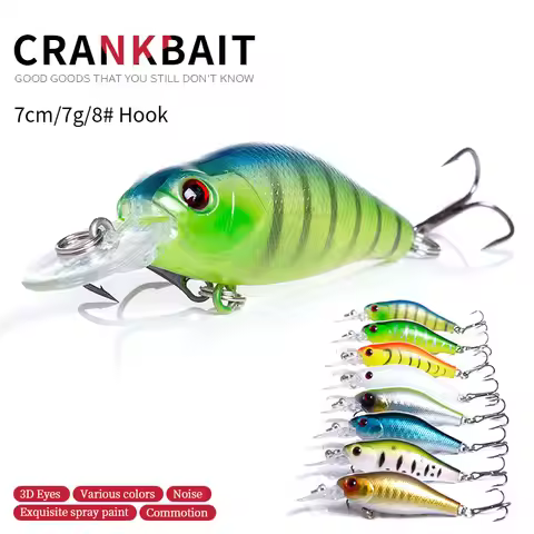HENGJIA 1pc Wobbler Fishing Lure 7CM-7G Bionic Bass Pike Crankbait Hard Plastic Swimming Fishing Too