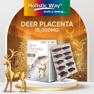 (30 Softgels) Holistic Way Premium Gold Deer Placenta 15000mg with Fucoidan+Squalene+Marine Collagen