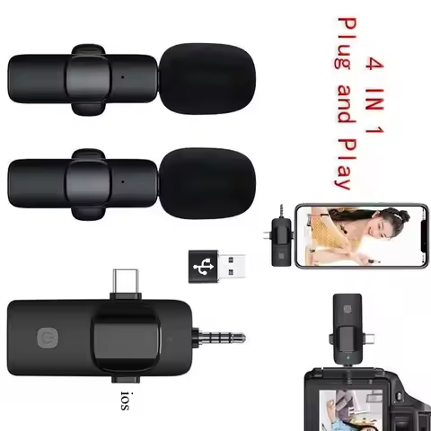 Mini Wireless Microphone for iPhone Android Cameras Wireless Microphone for Interviews Vlog Noise Ca