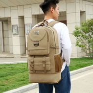 [Travel Bag] Super Large Capacity 90L Thick Canvas Backpack Men Retro Travel Climbing Bag Expansion 
