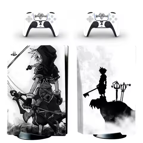 Kingdom Hearts PS5 Standard Disc Skin Sticker Decal Cover for Console and 2 Controllers PS5 Disk Ski