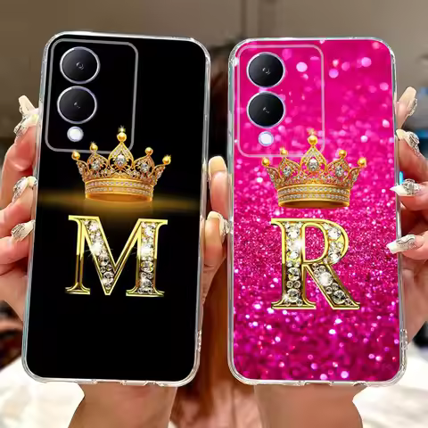 New Fashion Letter Phone Case For Vivo Y17s 2023 Transparent TPU Slim Back Cover For Vivo Y17S 4G V2