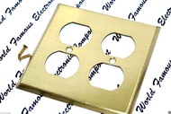 American EATON COOPER 94102 (DUPLEX Type) (Same As HUBBELL SB82) Double Brass Cover Plate