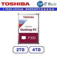 Itw | Toshiba Hard Drive HDD P300 2TB Desktop PC 3.5" SATA 6Gbit/s Internal (2TB | 4TB) Toshiba Hard