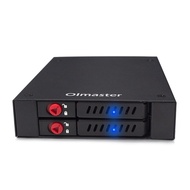 OImaster 2 Bays 2.5 inch SATA HDD SSD Hard Drive Mobile Rack Backplane with Key Lock Locker Function