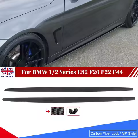 Pair MP Side Skirts Extension Panel Lip Carbon Look For BMW E82 F20 F22 F23 F44