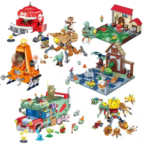 Zombie War Tree House Building Blocks Crazy Backyard Zombie Attack Set Model Brick Toys For Children