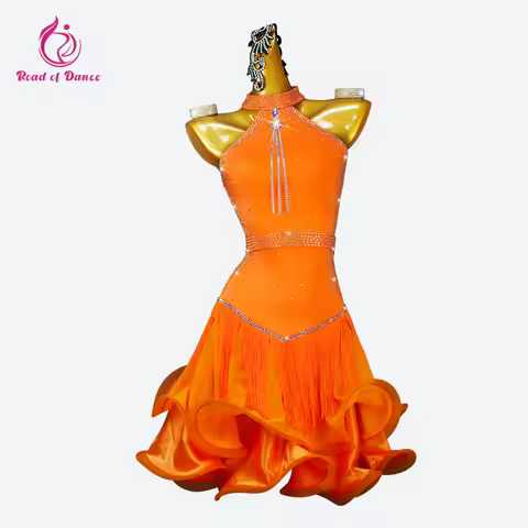 Latin Dance Costume Girls Dress Clothes For Line Stage American Outfits Women Samba Cabaret Suit Dan