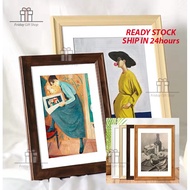 (Ship in 24h) 4R/6R/A4/A3 Premium Shaped Modern Wooden Photo Frame Gambar Dinding Stand Home Decorat